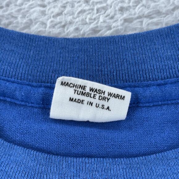 Vintage Utah Summer Games Shirt Mens M Blue Pegasus Torch Track Sports 80s - Picture 8 of 8